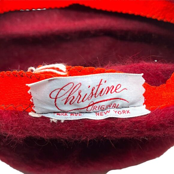 Retro Hat Felted Fur Christine Original Park Ave New York Fur Berry Red 1950s main image 9